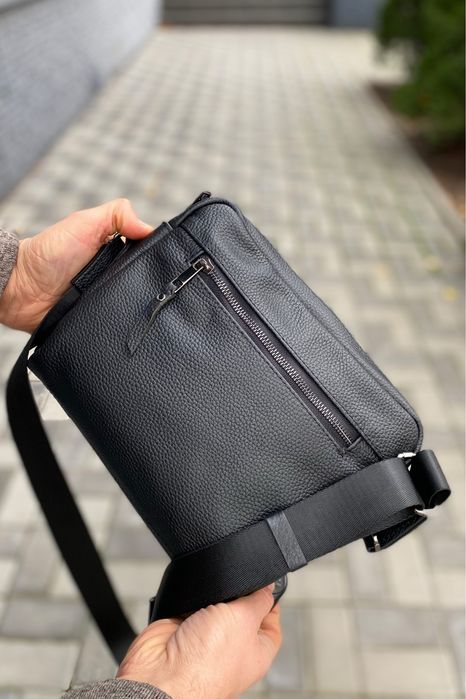 Шкіряна чоловіча сумка через плече Slide