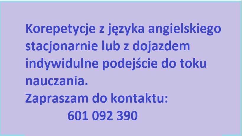 Zapraszam na korepetycje z języka angielskiego