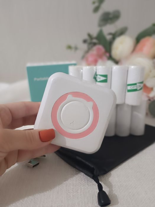 Принтер + 14 рулонів паперу портативний міні мини термо папір бумага