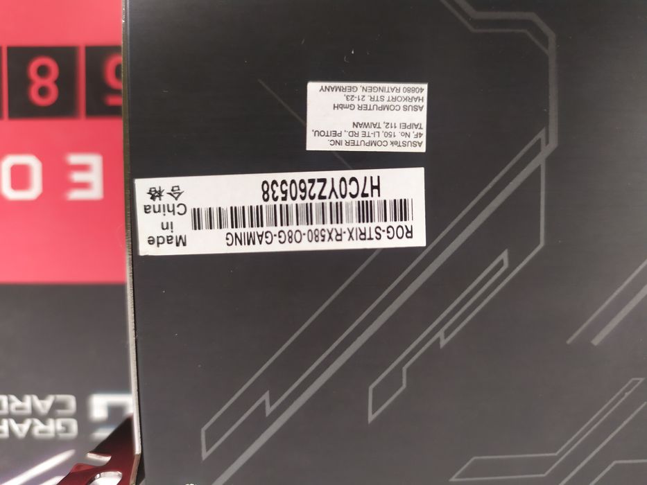 Игровая видеокарта Asus Radeon RX 580 ROG Strix 8GB Gaming DDR5 256bit