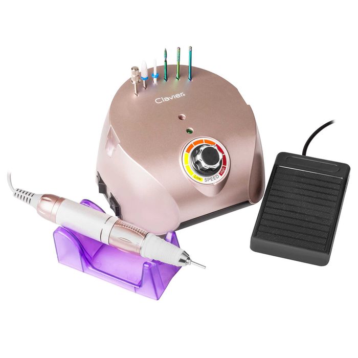 Frezarka do Paznokci Clavier FX 600 Mocna 65W Różowa frezy ceramiczne