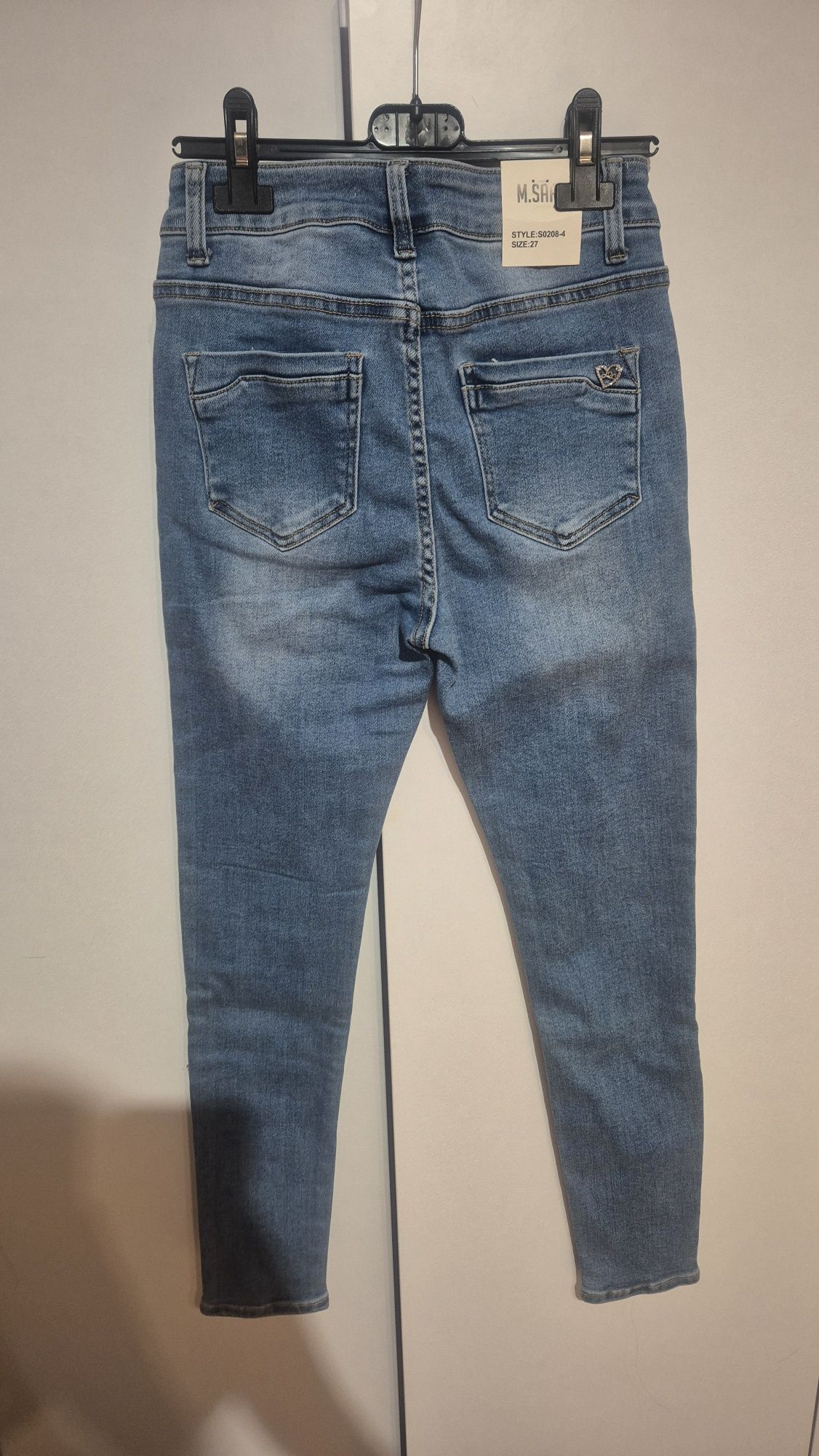 Spodnie jeansowe jeans kobieta damskie M.Sara rozmiar S , 27