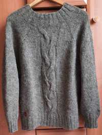 Nowy sweter handmade, r.M/L, alpaka, wełna, jedwab