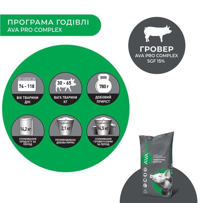 БМВД для свиней 12-110кг AVA PRO COMPLEX SGF