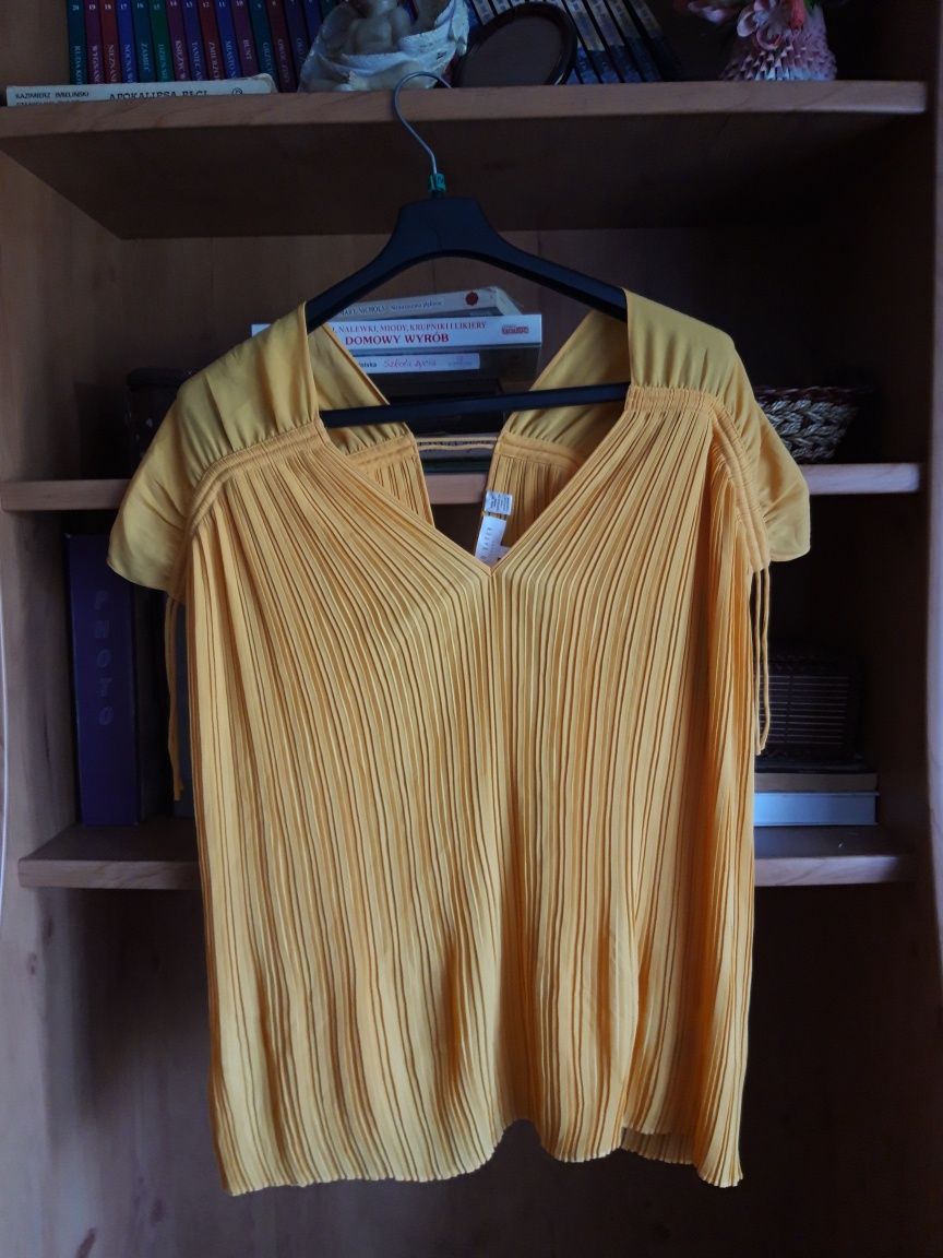 Żółta bluzka plisowana plus size rozmiar 46/48/50  5XL  Ted Baker
