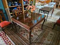 Mesa antiga estilo Queen Anne - Extensível - Bom estado geral - Só a