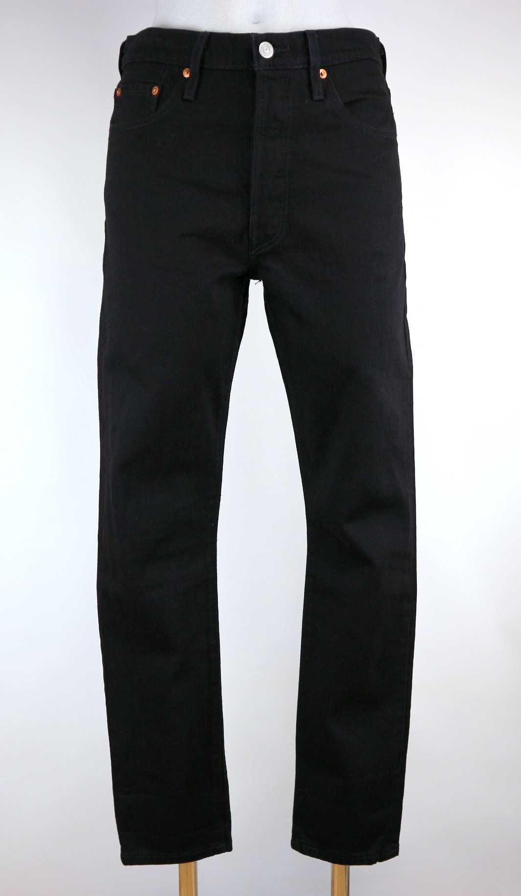 Levis 501 Skinny spodnie jeansy czarne W29 L30 pas 2 x 44 cm