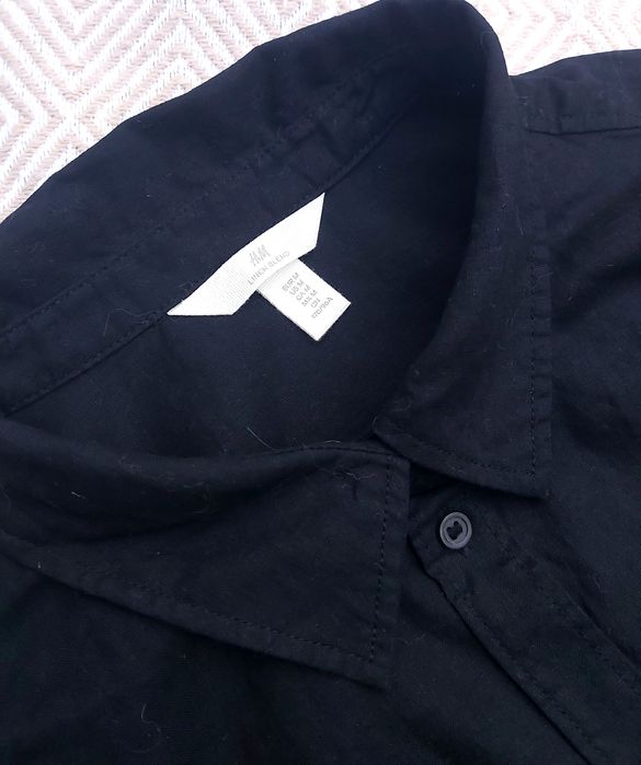 Жіноча, чорна, лляна сорочка від H&M. Стан нової. Розмір М