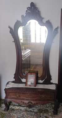Móvel vanity / Consola com espelho embutido e 1 gaveta com chave.