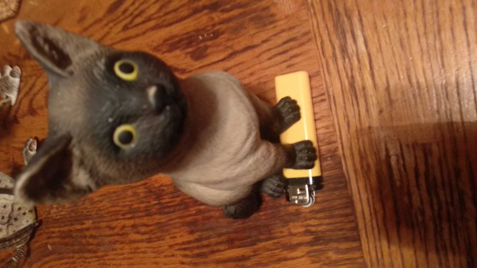 детская игрушка кошка кот сиамский пластик 15см фигура