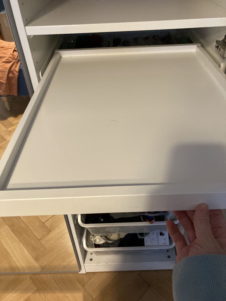 IKEA PAX KOMPLEMENT Wysuwana półka z wkładem, biały, 50x58 cm NOWA