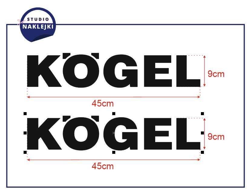 Naklejki KOGEL 2szt 45x9 Naczepa Tir Wywrotka Nalepki
