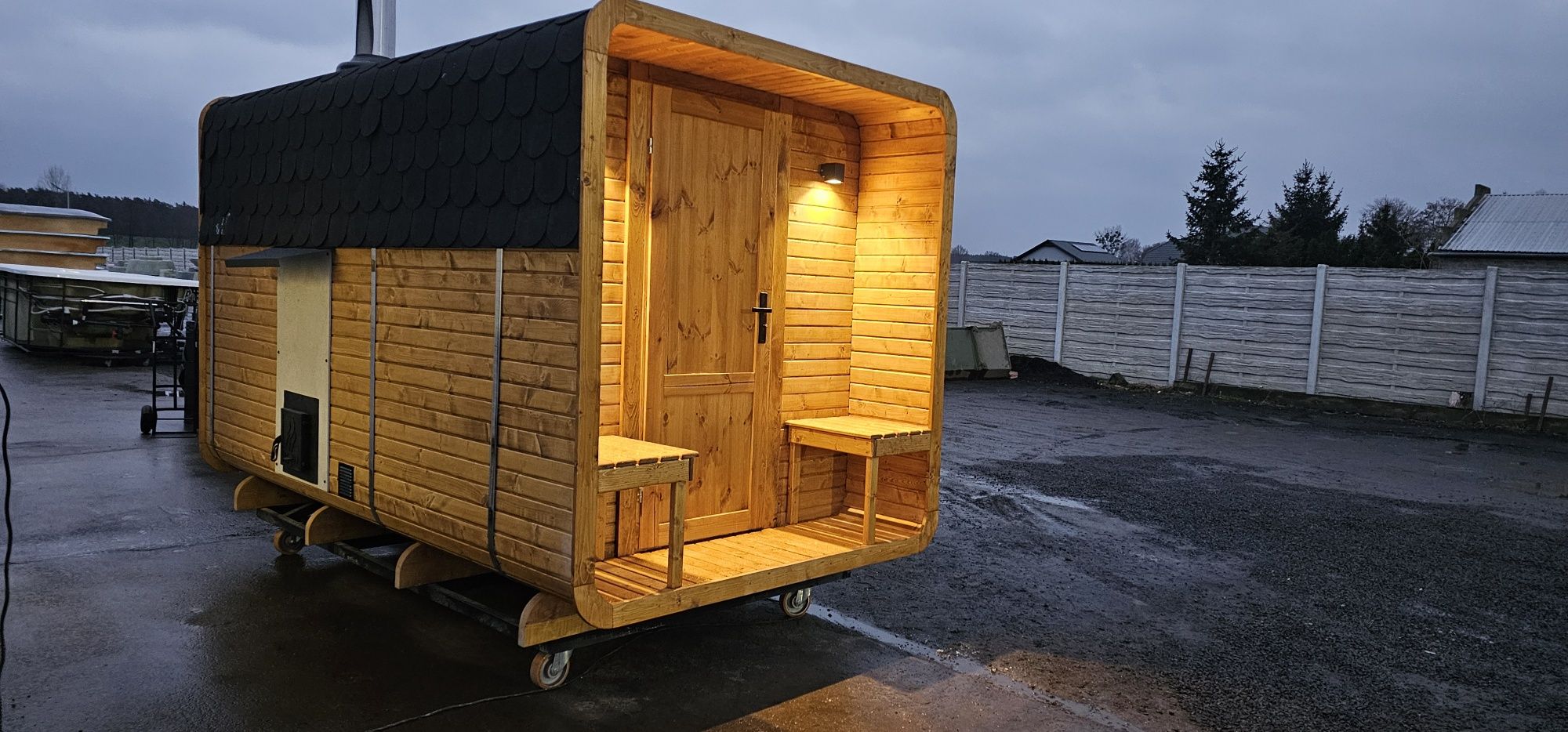 Sauna ogrodowa piec Harvia NOWA PRZEDSIONEK na zamówienie