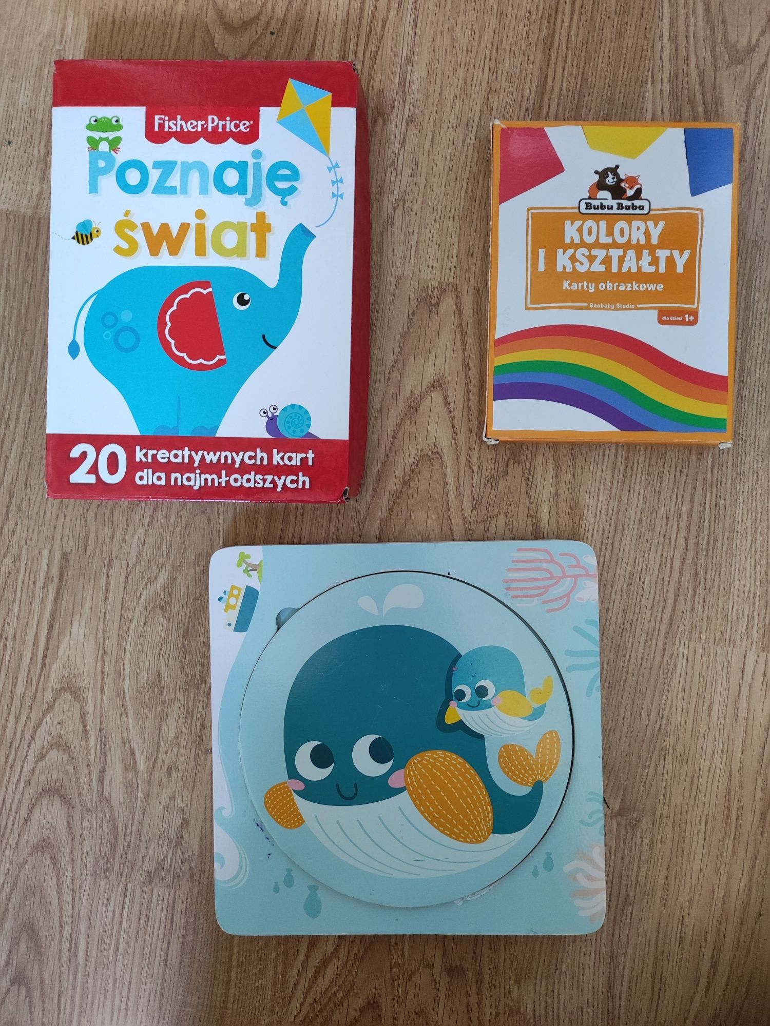 Karty obrazkowe 2 sztuki 1+ układanka gratis