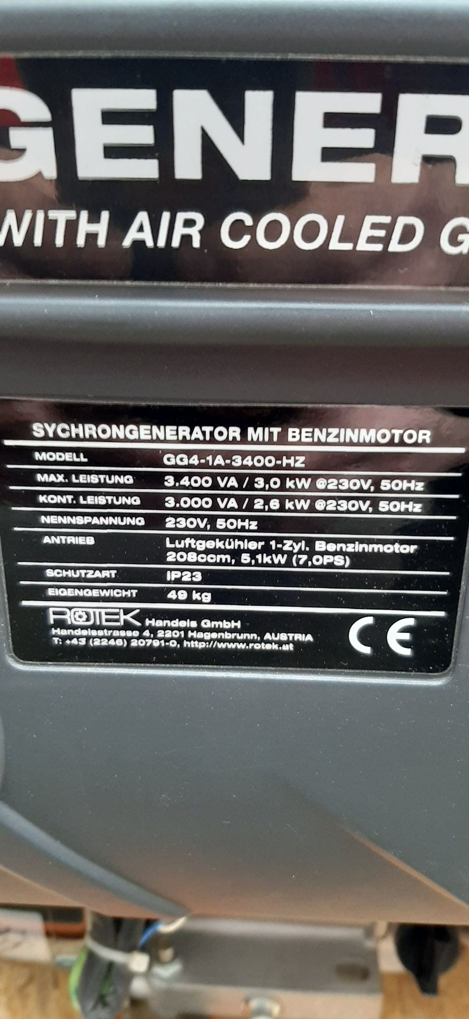 Agregat prądotwórczy Rotek 3.0kw  AVR