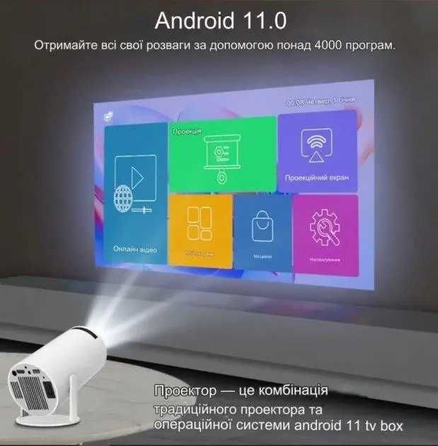 Смарт Проектор кінотеатр освітлення MAGCUBIC HY300 4K Android 11 Wi-Fi