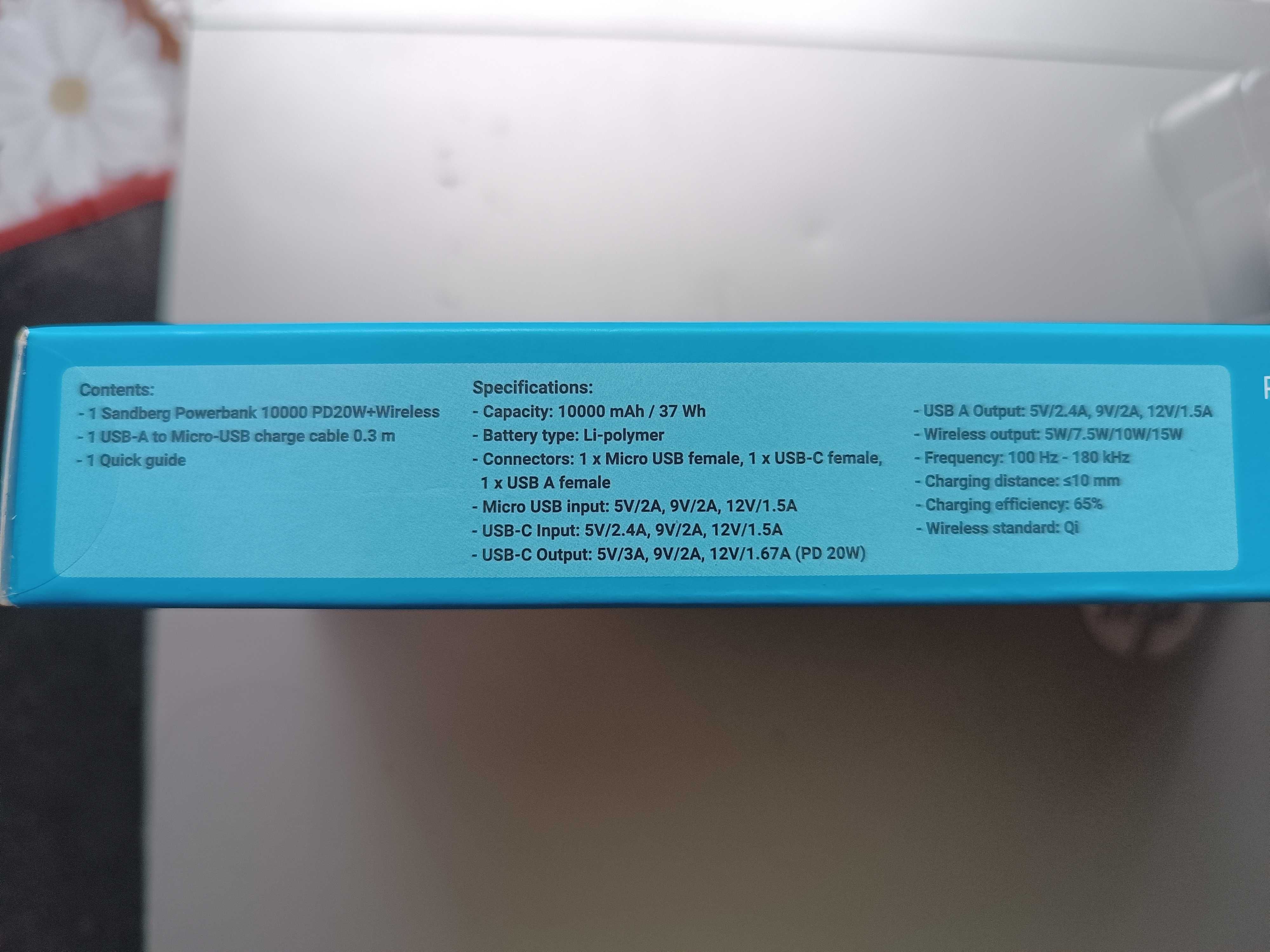Новый Повербанк Sandberg Powerbank 10000 mAh PD20W Wireless