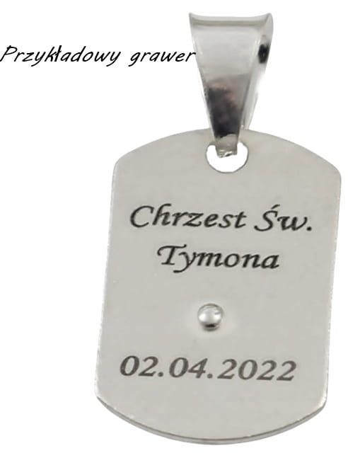 Łańcuszek Srebrny Pancerka 3,80 mm z Medalikiem pr 925 Grawer Gratis