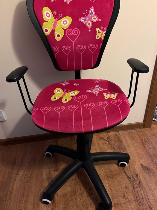 Fotel do biurka krzesło obrotowe dla dziecka 6-12 lat Ministyle Motyl