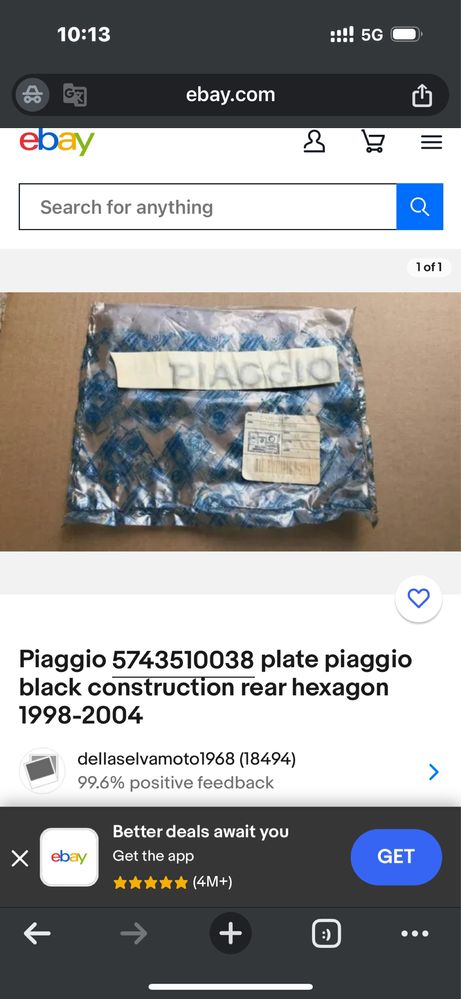 Piaggio 57435/10038 Hexagon Naklejka Piaggio V383