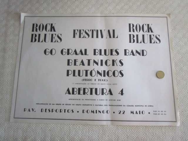 cartaz promocional rock português 70's Plutonicos Beatnicks Go Graal