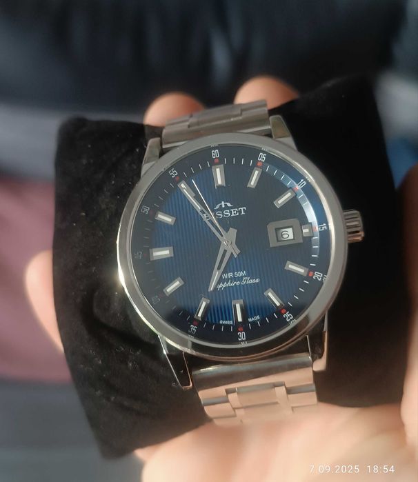 Zegarek męski BISSET szwajcarski + drugi pasek skórzany gratis