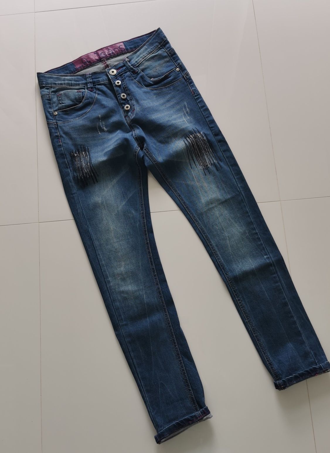 Next spodnie jeans dziewczęce wysoki stan r. 158 164