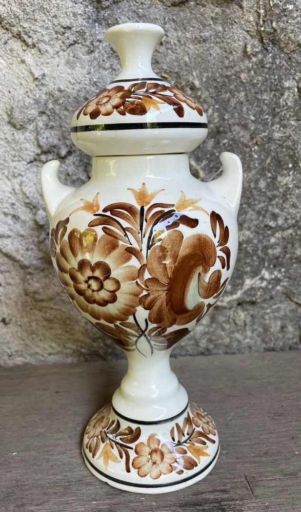KOŁO stara amfora karafka ceramiczna fajans PRL + wazonik