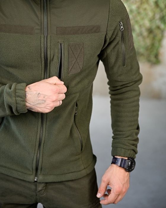 тактична флісова кофта олива, военная кофта на флисе олива, флиска