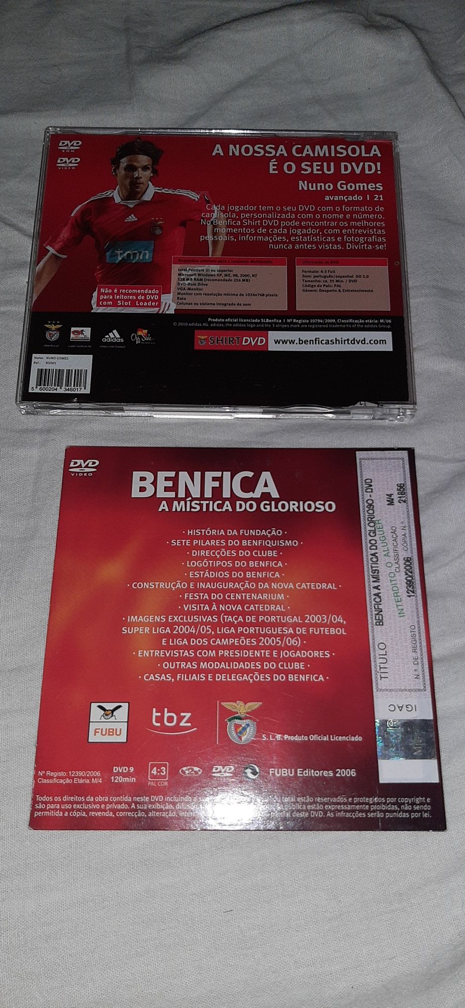 2 dvds benfica novos