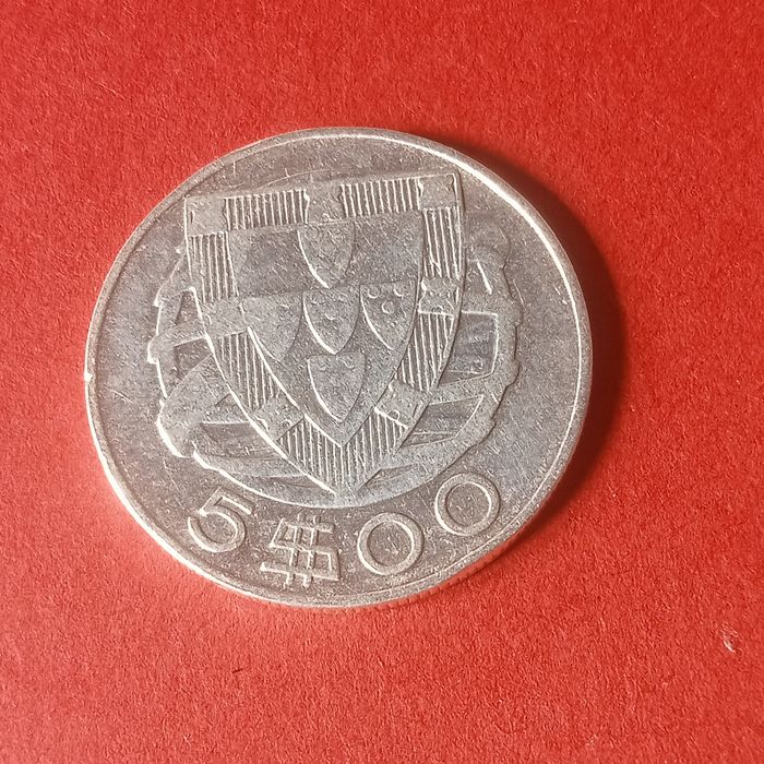moeda prata 5.00 escudos 1946
