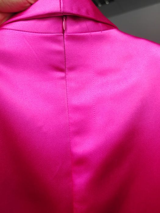 Nowa satynowa sukienka elegancka marynarka blezer fuksja zara