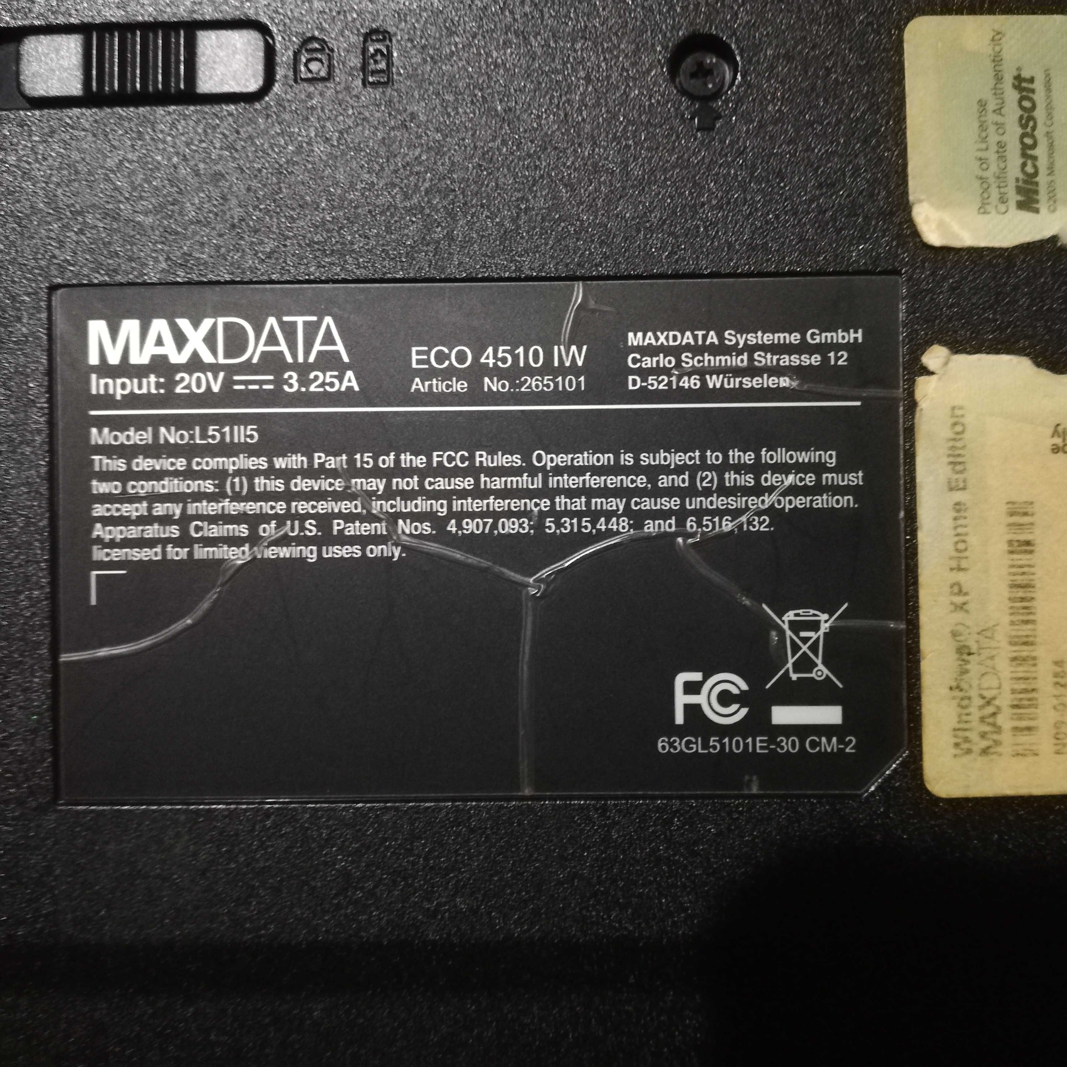 Laptop Maxdata L51II5 gratisy