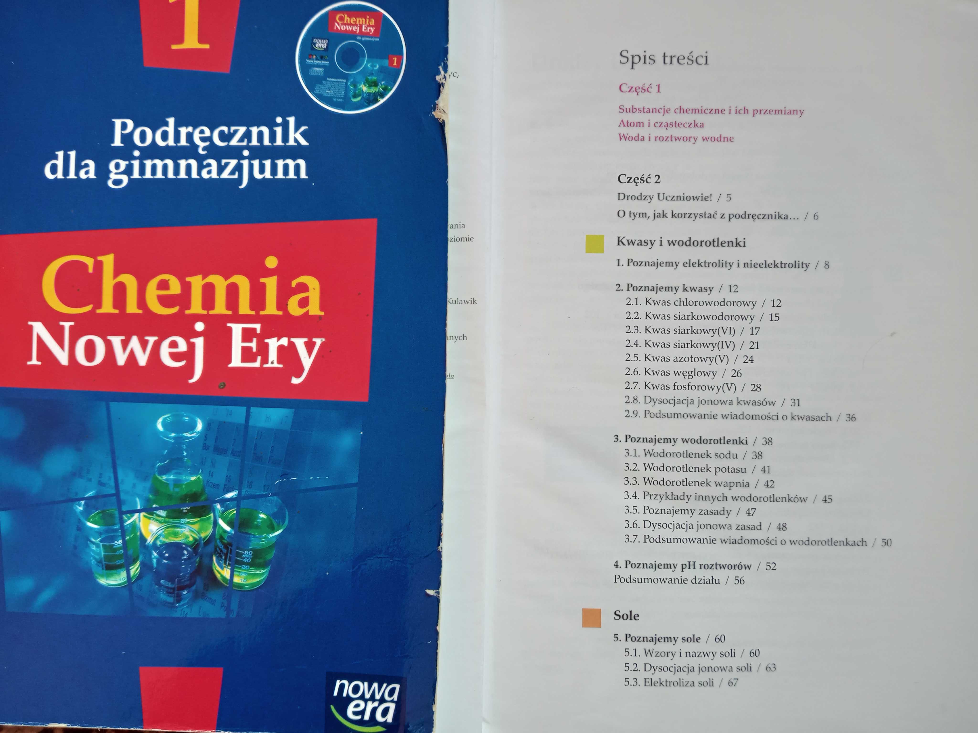 Chemia Nowej Ery 1, 2 Podręcznik dla gimnazjum. Płyty CD. Kulawik
