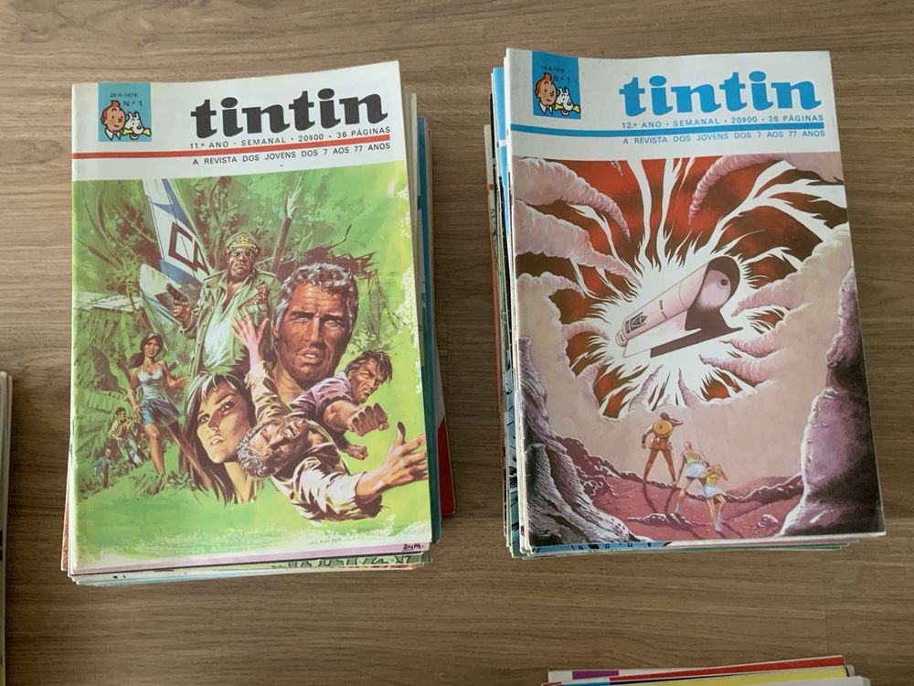 Revistas Tintin anos 11, 12, 13 e 14 completos e ano 15 incompleto