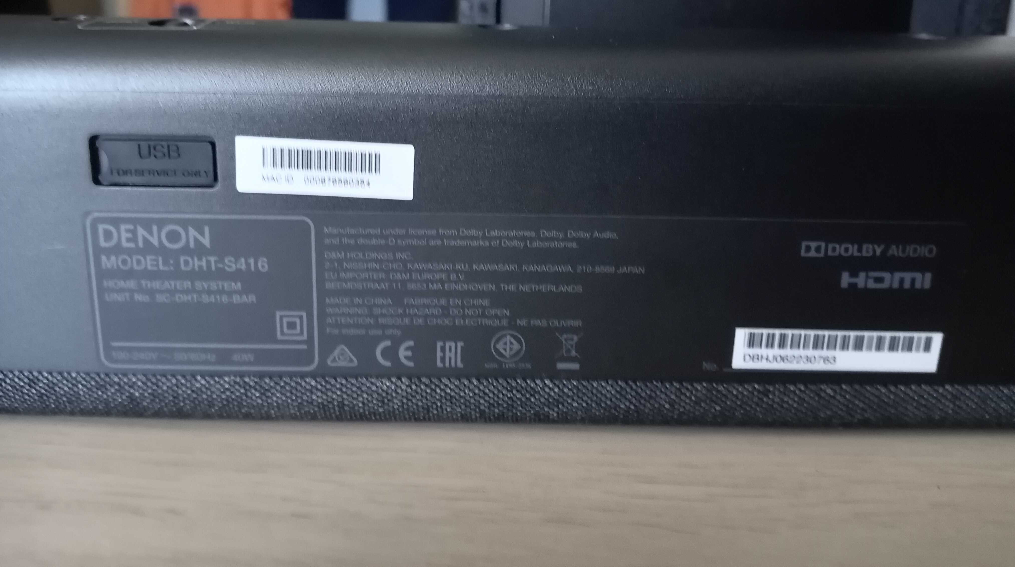Denon soundbar - kino domowe DHT-S416 2.1 Wi-Fi Bluetooth Chromecast