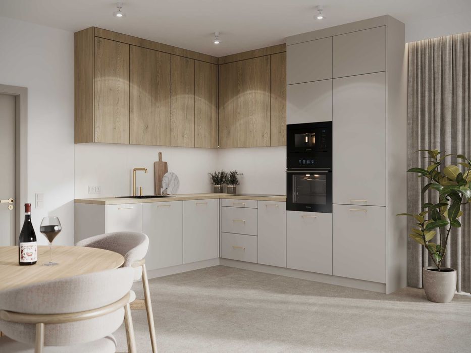 Kaszmirowa kuchnia od stolarza Gotowe meble  kuchenne na wymiar