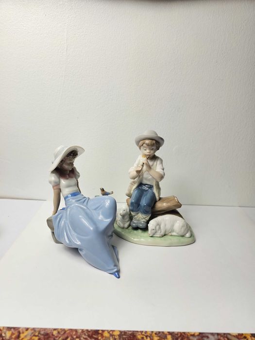 Dwie hiszpańskie figurki porcelana Nao Lladro "Zakochani" Uszkodzone