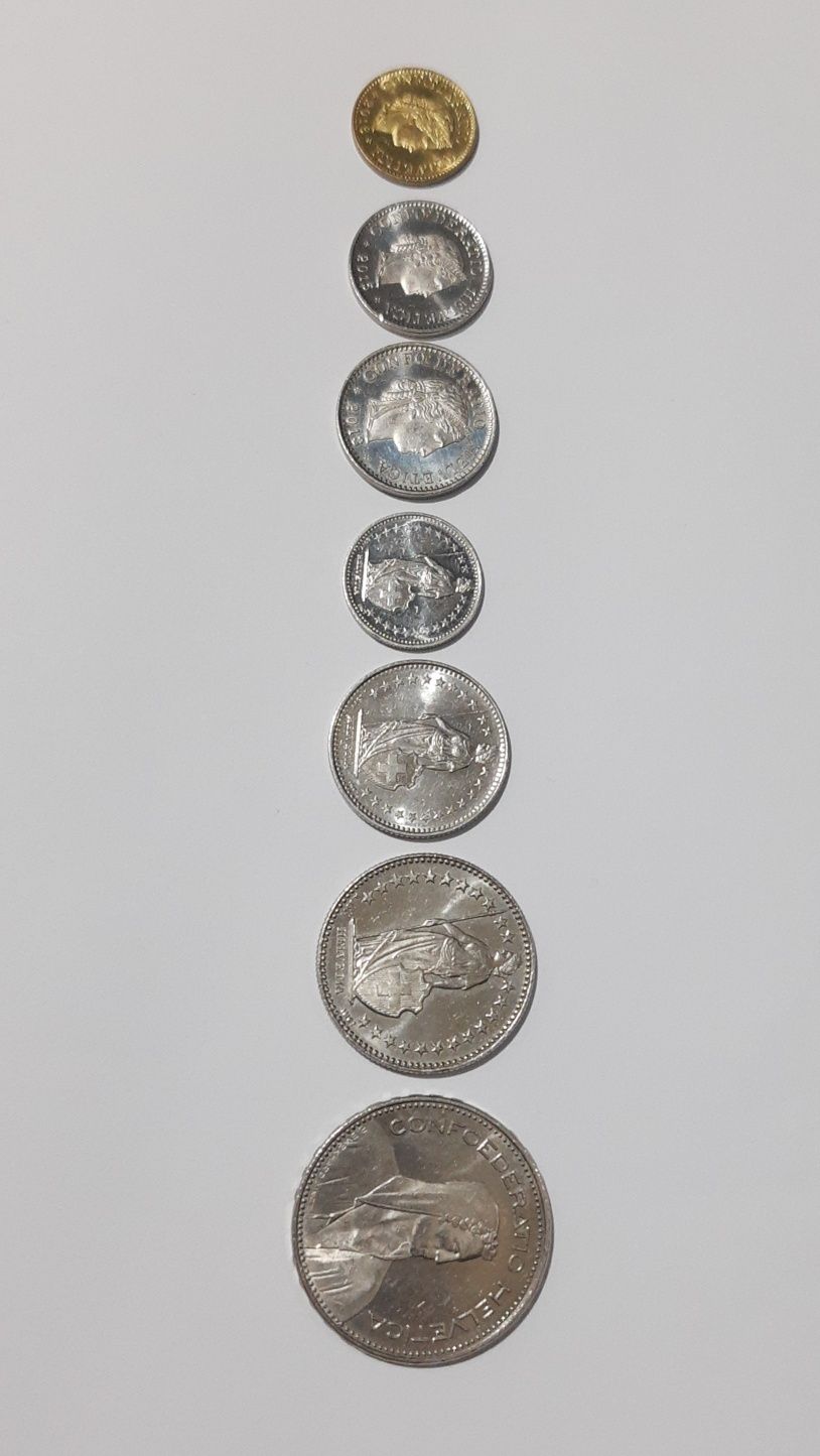 Монета Швейцарский франк 5,10,20,1/2,1,2,5