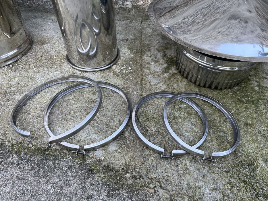 Conjunto de vários tubos de chaminé INOX + acessórios
