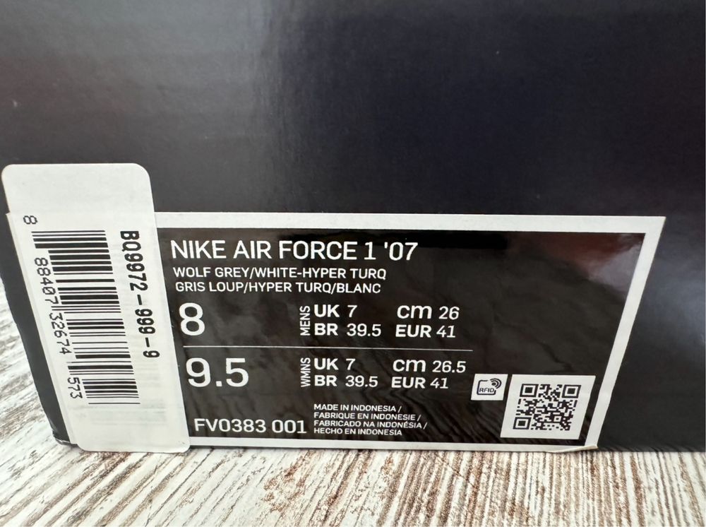 Мужские кроссовки Nike Air Force 1 (41 EUR) Оригинал FV0383-001