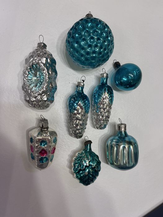 Набір зелених ялинкових ретро прикрас срср