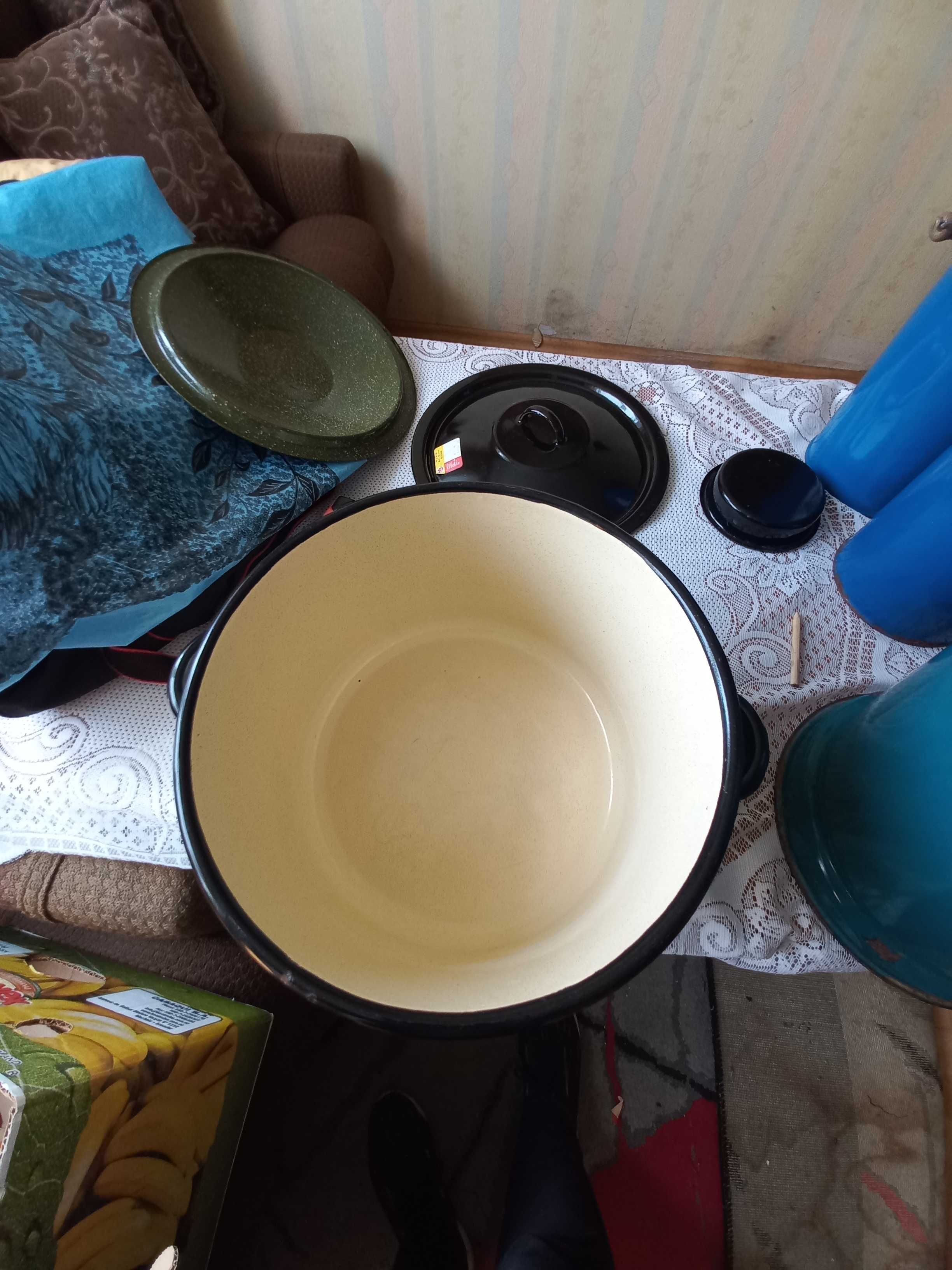 Wiadro,kanki emaliowane PRL,garnki