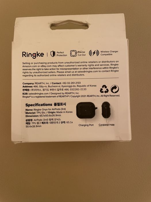 Чехол Case для навушників AirPods 3 Ringke onyx black