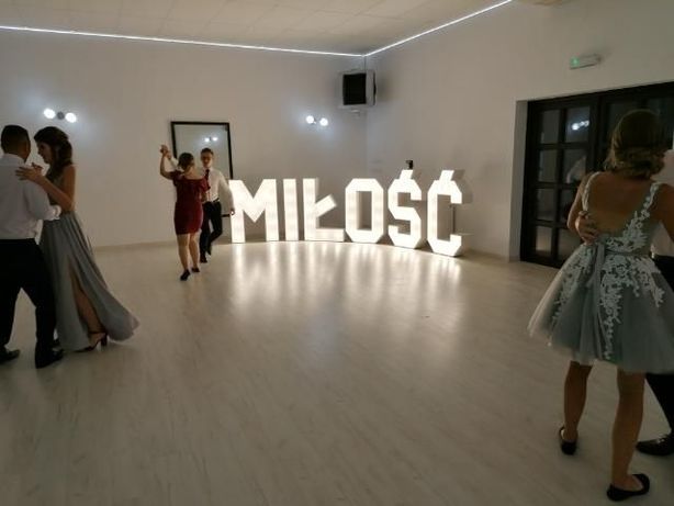 Podświetlany LED napis MIŁOŚĆ wynajem wesela, śluby, sesje, Fotobudka