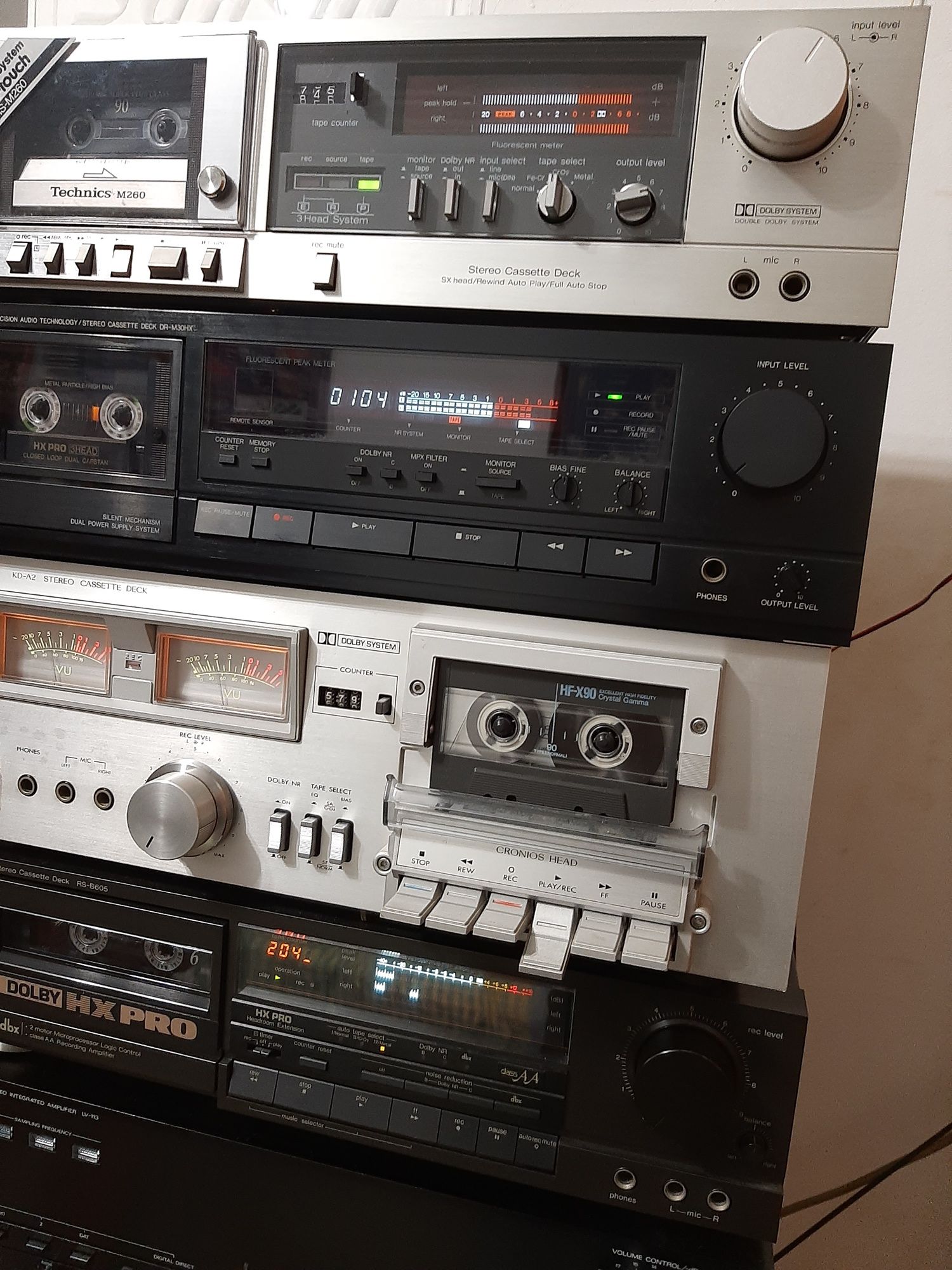 TECHNICS DENON JVC DECK CASSETES receiver