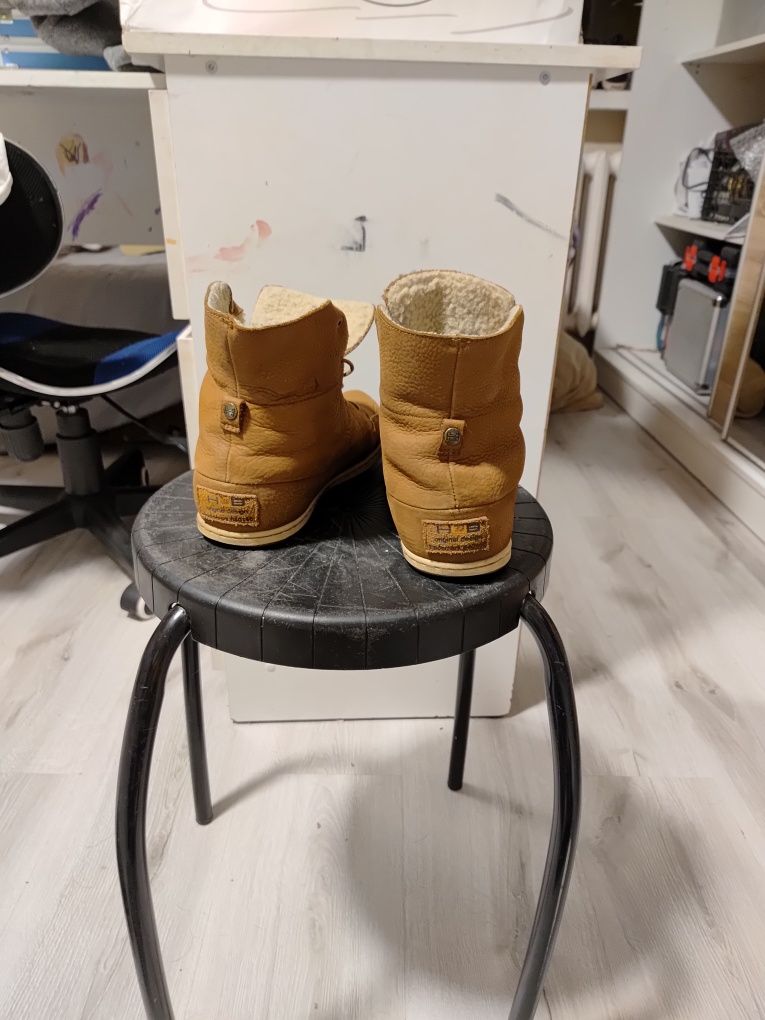 Buty śniegowce damskie skórzane Hub rozmiar 37