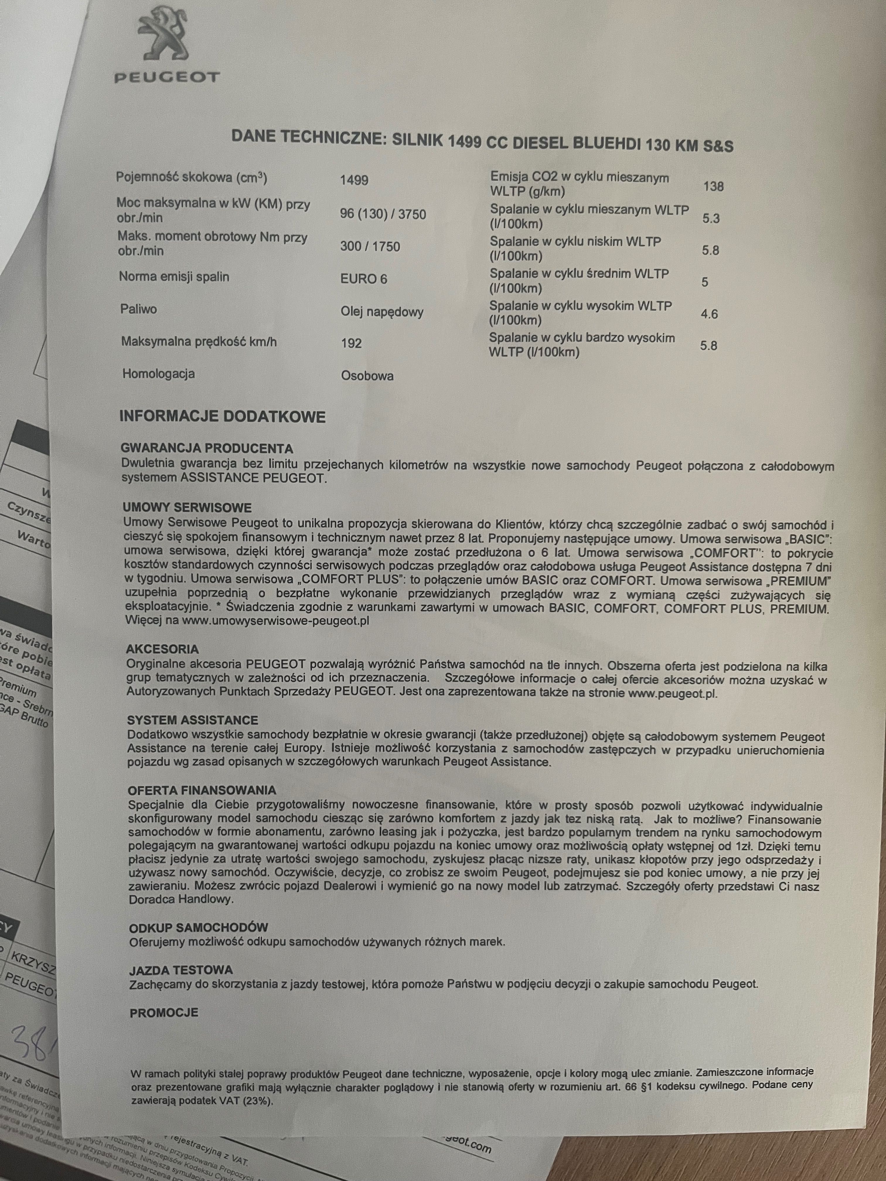 Cesja leasingu Peugeot 3008 | bez odstępnego