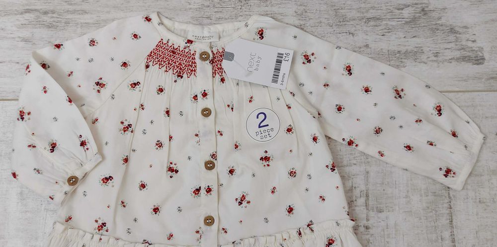 Komplet Bluzka+Legginsy Next Baby 68cm 3-6mcy Nowy