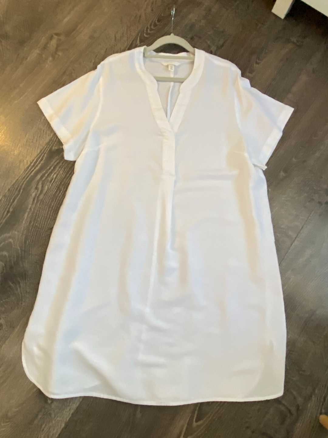 Sukienka H&M z dekoltem w serek, len & wiskoza,  rozm.M
